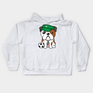 Bulldog Playing Soccer Kids Hoodie